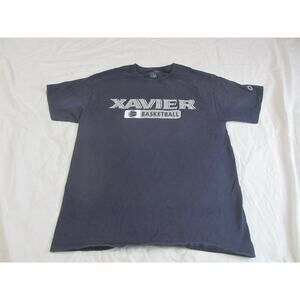 Champion Xavier Musketeers Great Condition Basketball M Blue-Gray T-shirt